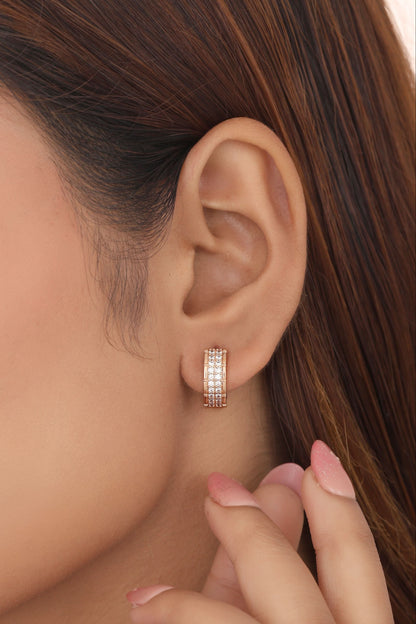 Buy 1 Get 1 Free-American Diamond Gold Plated Fancy Delicate Bali