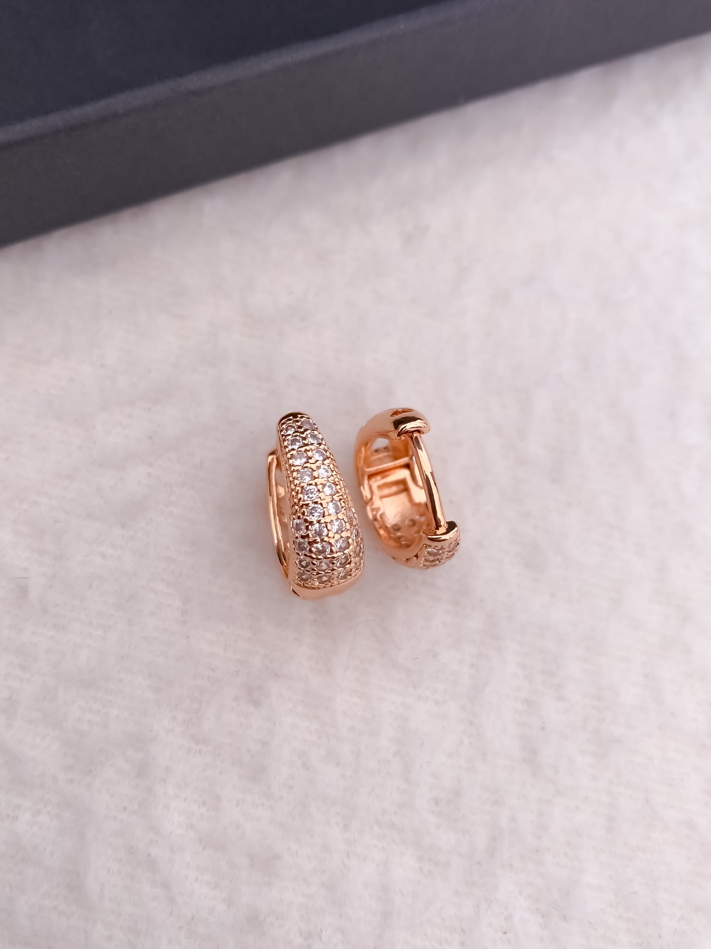 BUY 1 GET 1 FREE -American Diamond Rose Gold Plated Fancy Delicate Bali Earrings