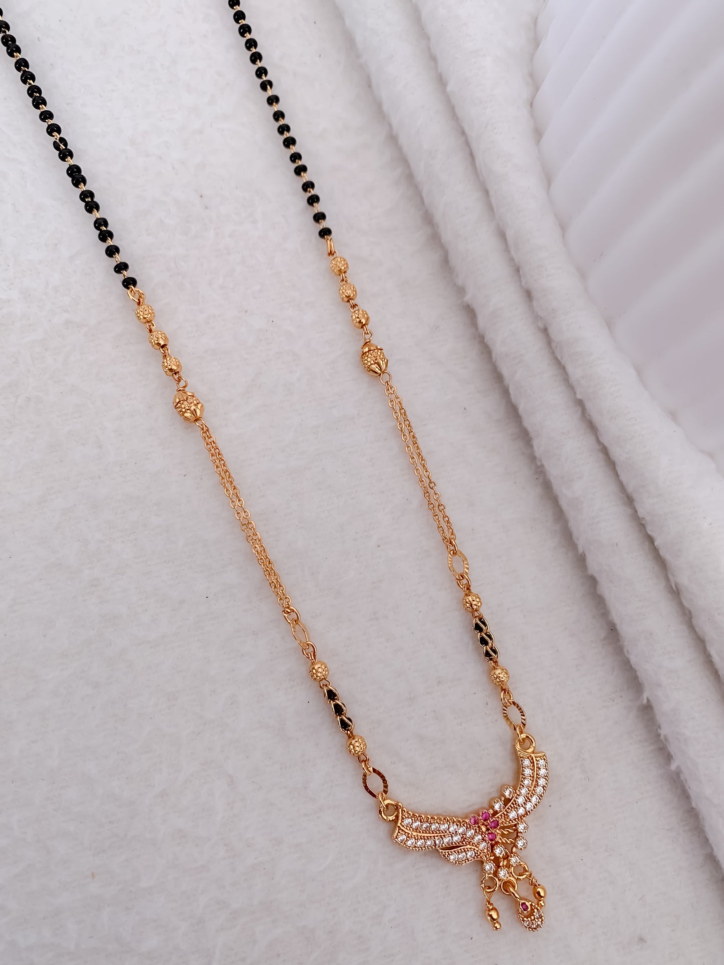 Buy 1 Get 1 Free - American Diamond Gold Plated Fancy Mangalsutra