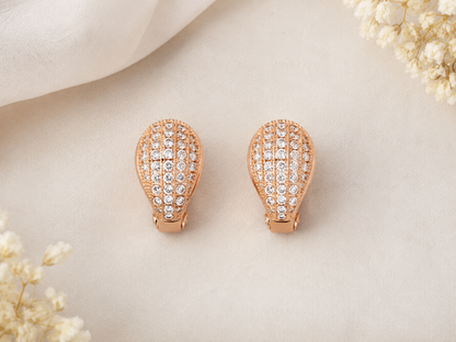 Buy 1 Get 1 Free -American Diamond Rose Gold Fancy Delicate Bali Earrings