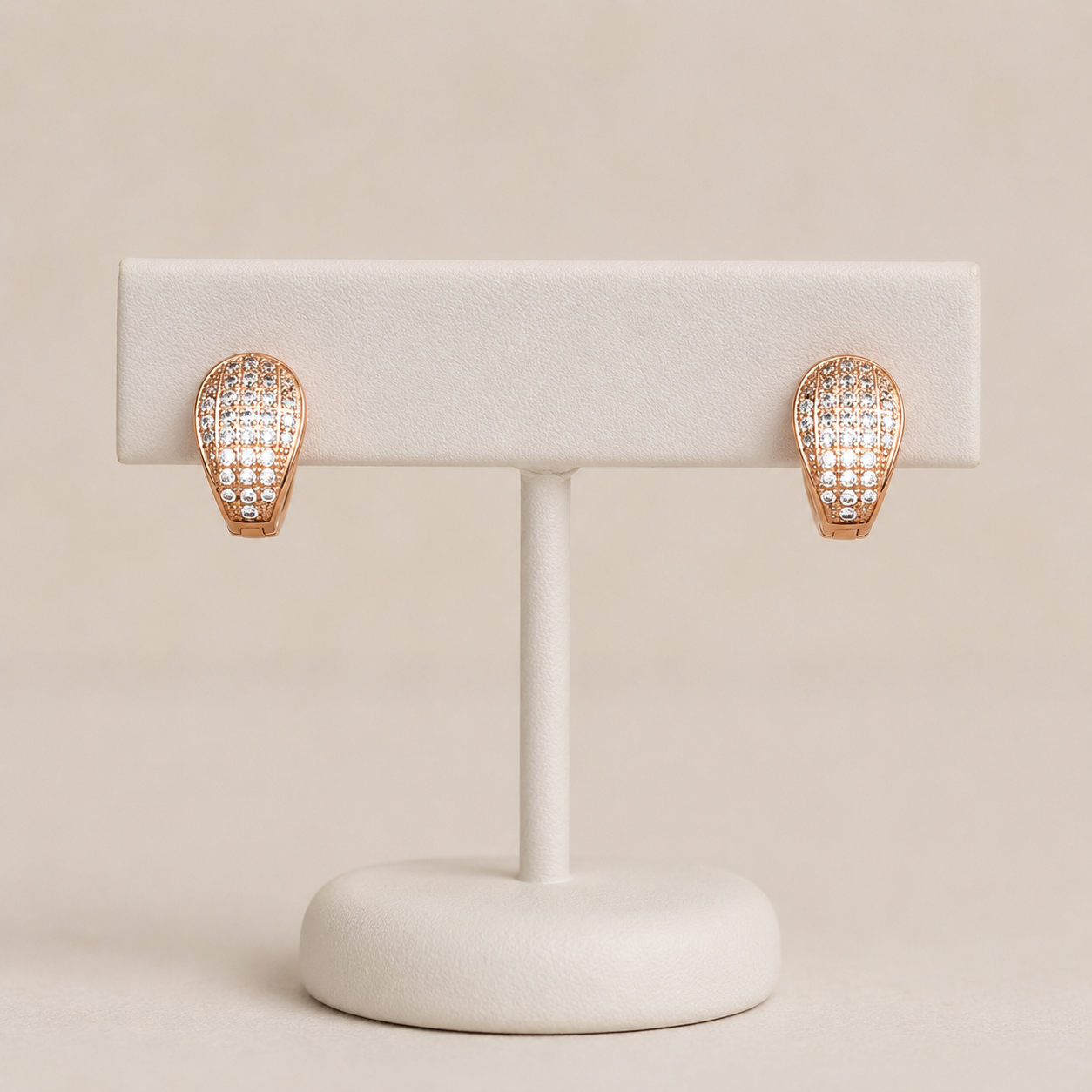 Buy 1 Get 1 Free -American Diamond Rose Gold Fancy Delicate Bali Earrings