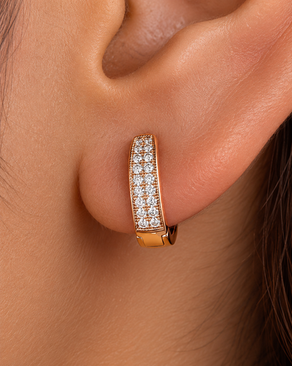 Buy 1 Get 1 Free-American Diamond Rose Gold Fancy Bali Earrings