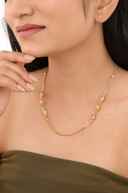 Matt Polish Gold Plated Multi Colour Fancy Mala