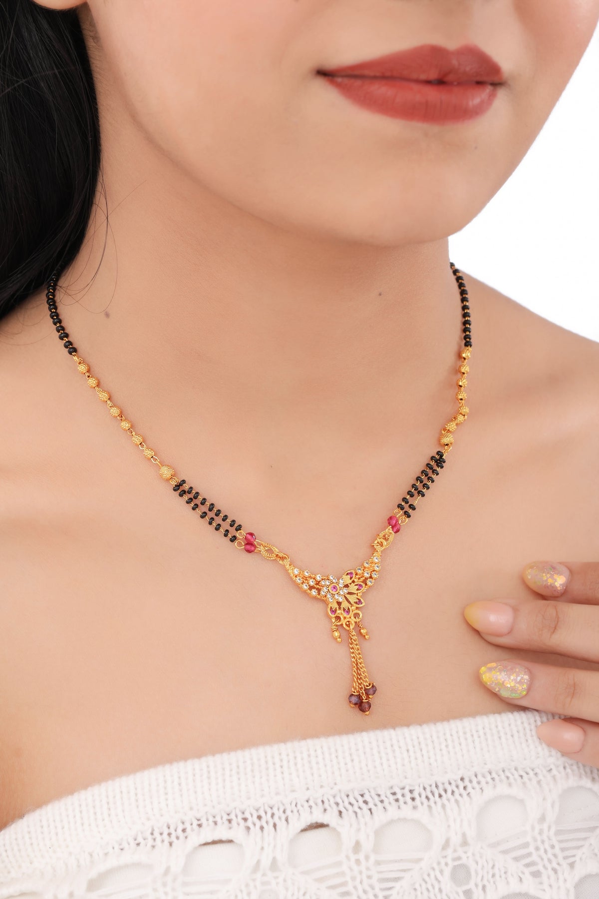 Buy 1 Get 1 Free - American Diamond High Gold Fancy Mangalsutra - Mangalsutra - Belleza Jewels