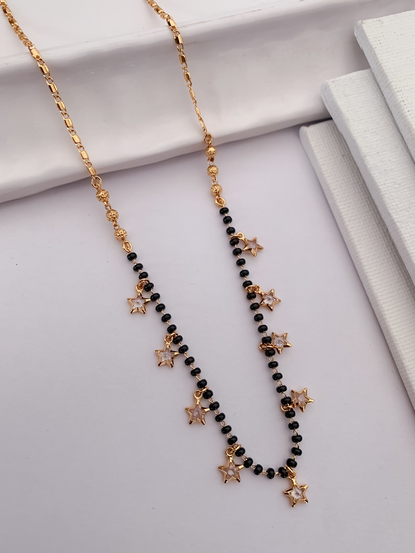 Star Charm Black Beads Mangalsutra