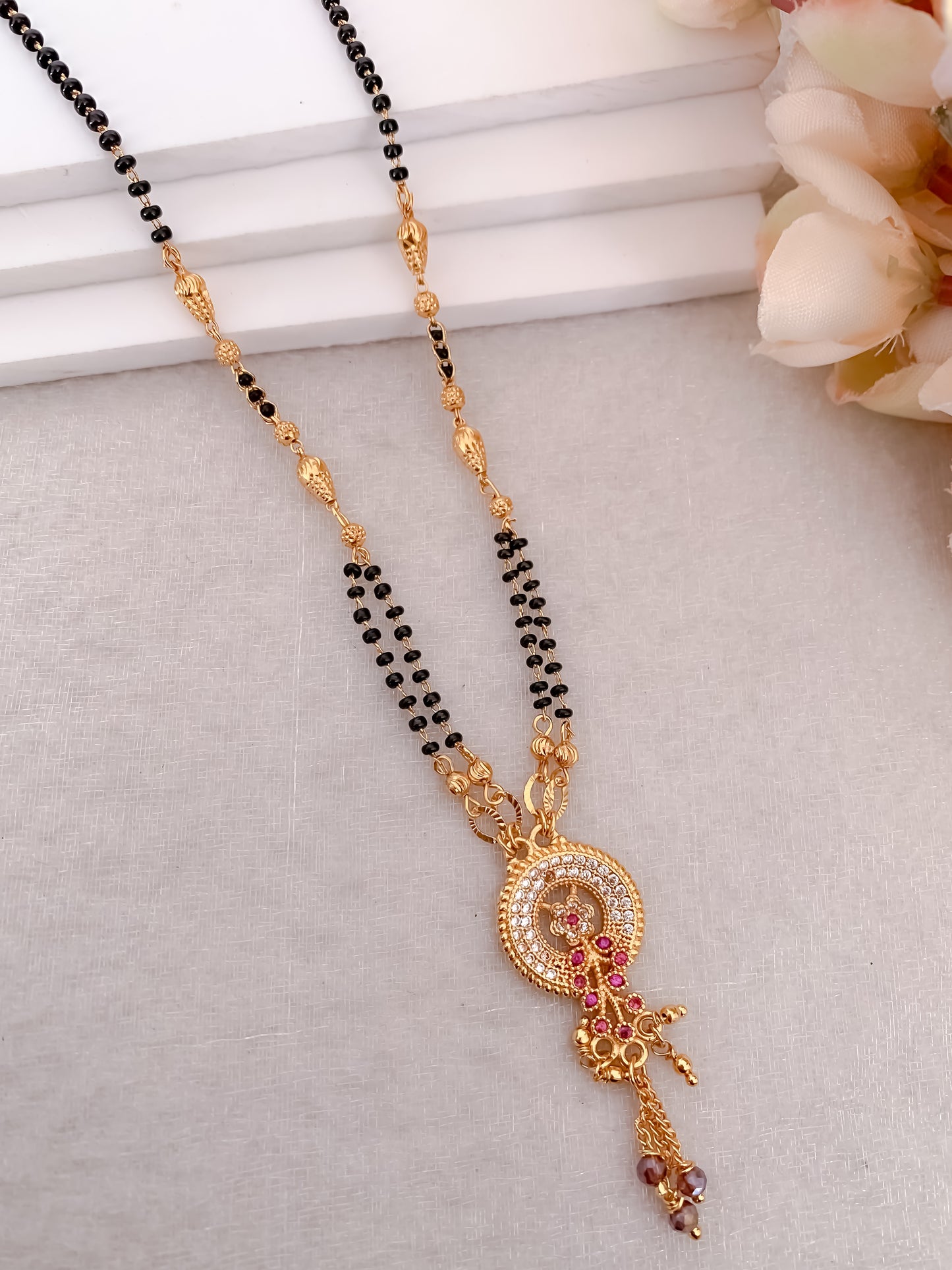 Buy 1 Get 1 Free - American Diamond High Gold Fancy Mangalsutra