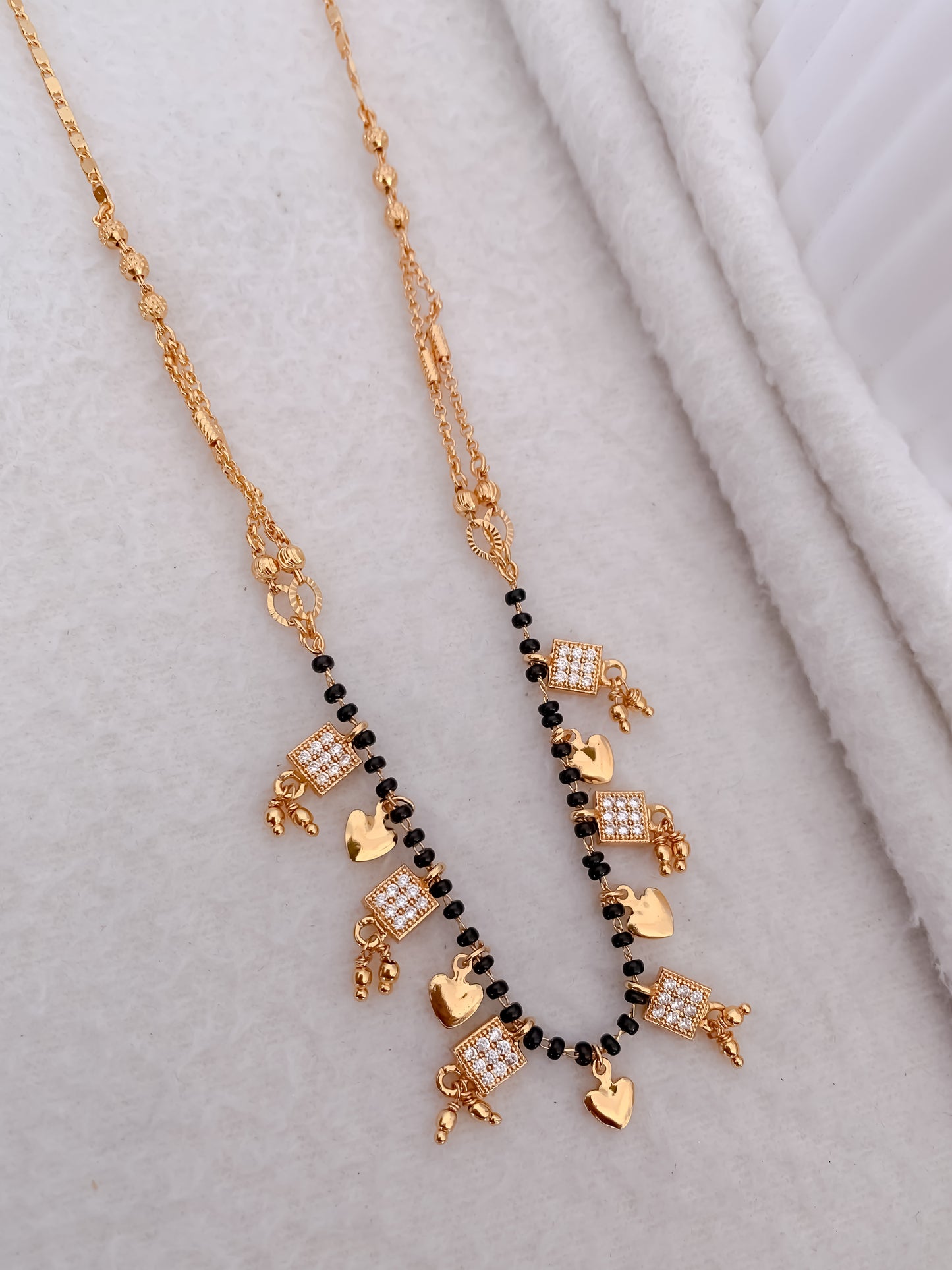 Buy 1 Get 1 Free - American Diamond High Gold Plated Hanging Mangalsutra