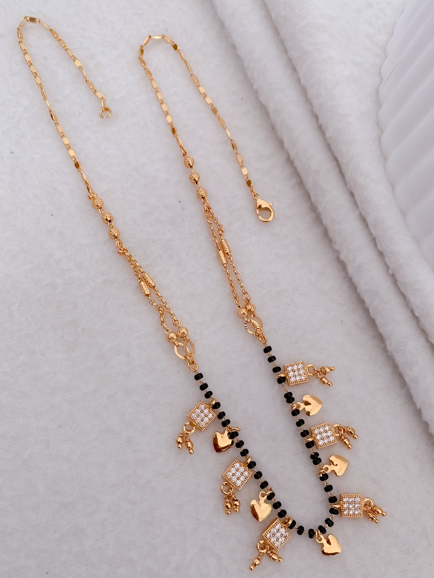 Buy 1 Get 1 Free - American Diamond High Gold Plated Hanging Mangalsutra