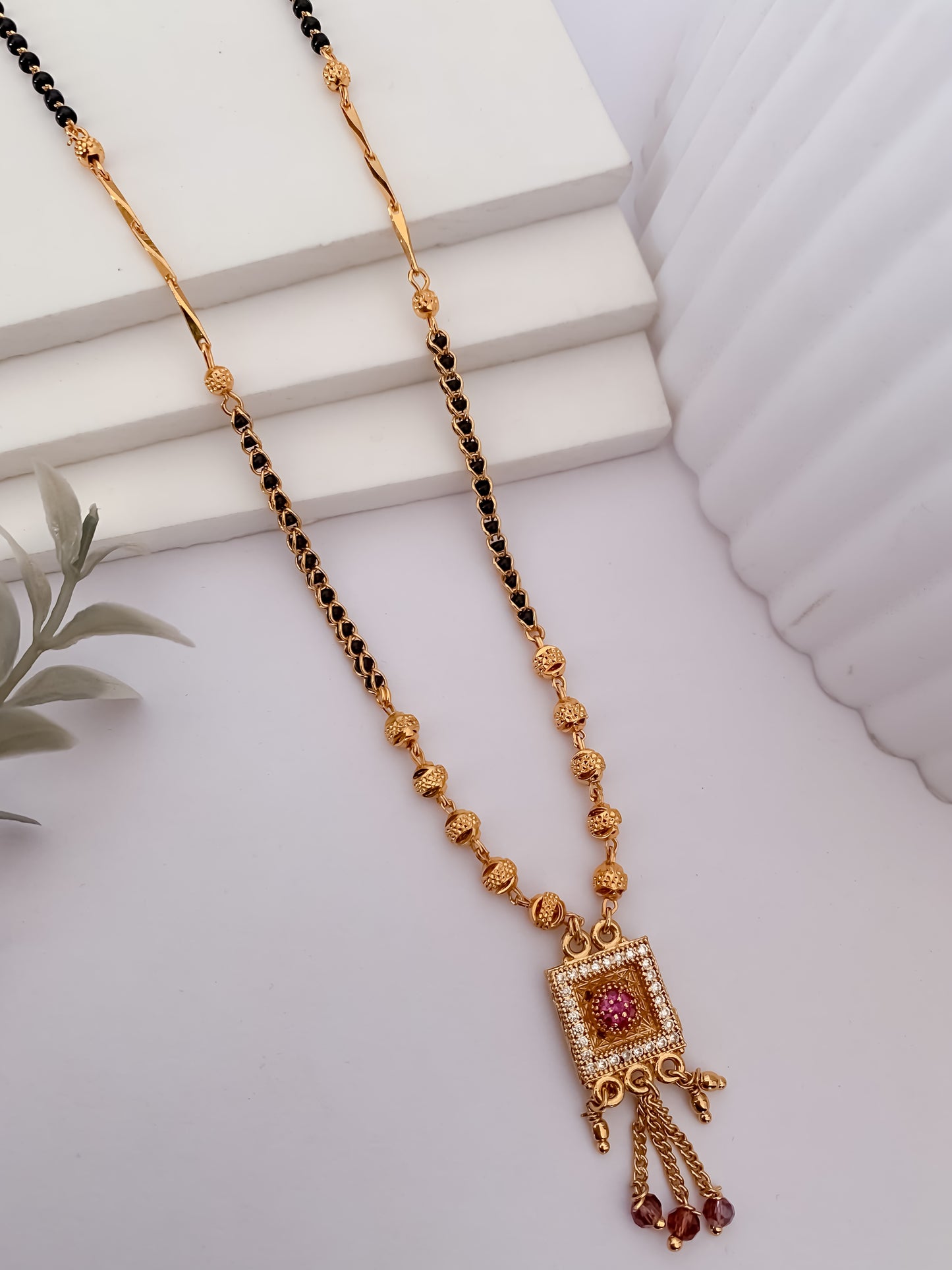 Buy 1 Get 1 Free - American Diamond High Gold Plated Fancy Mangalsutra
