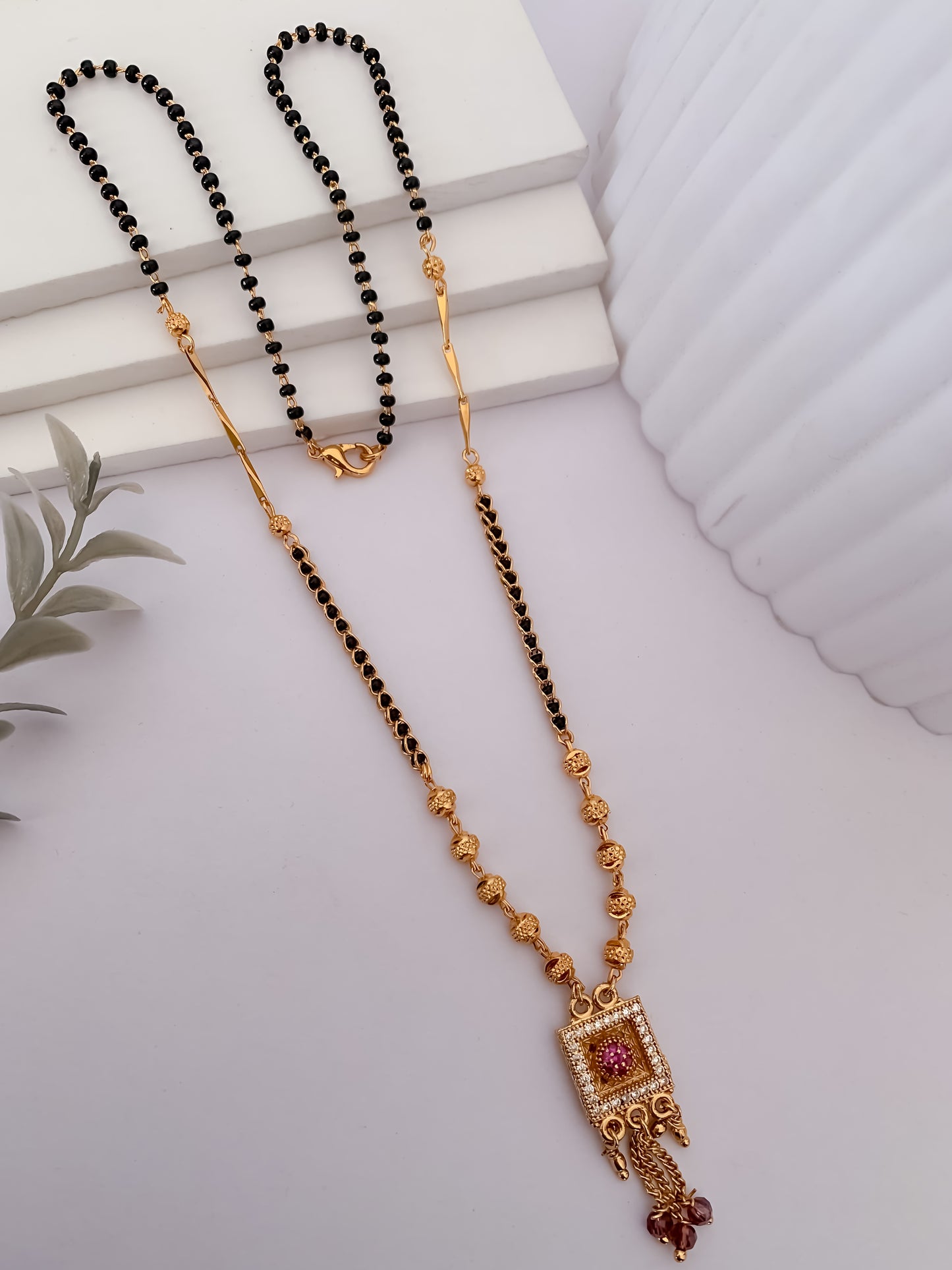 Buy 1 Get 1 Free - American Diamond High Gold Plated Fancy Mangalsutra