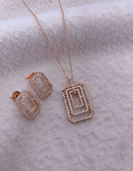 Regal Radiance: The American Diamond Royal Pendant Set by Belezza Jewels Belleza Jewels