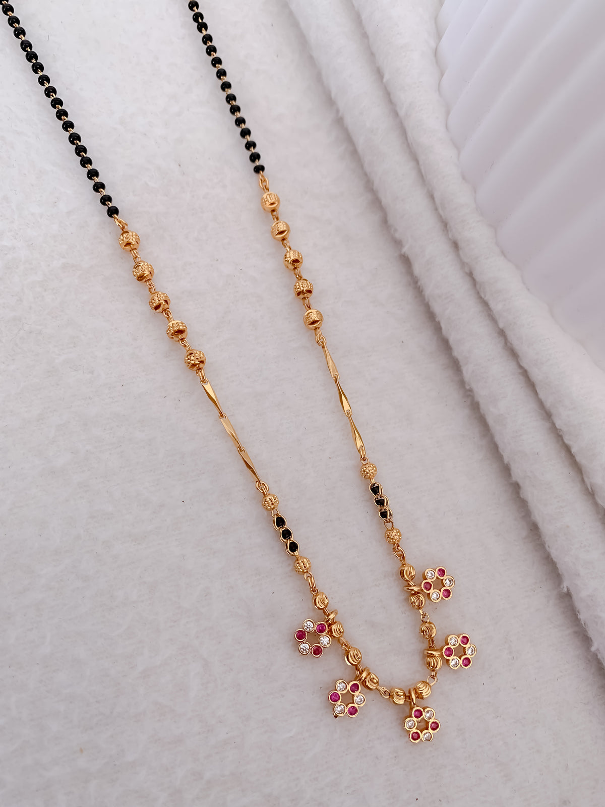 Buy 1 Get 1 Free - American Diamond Gold Plated Hanging Fancy Delicate Mangalsutra - Mangalsutra - Belleza Jewels