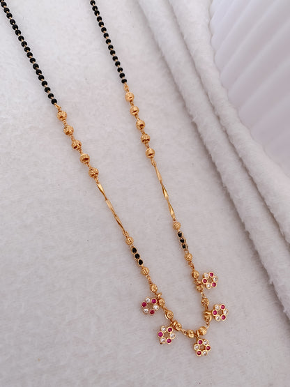 Buy 1 Get 1 Free - American Diamond Gold Plated Hanging Fancy Delicate Mangalsutra