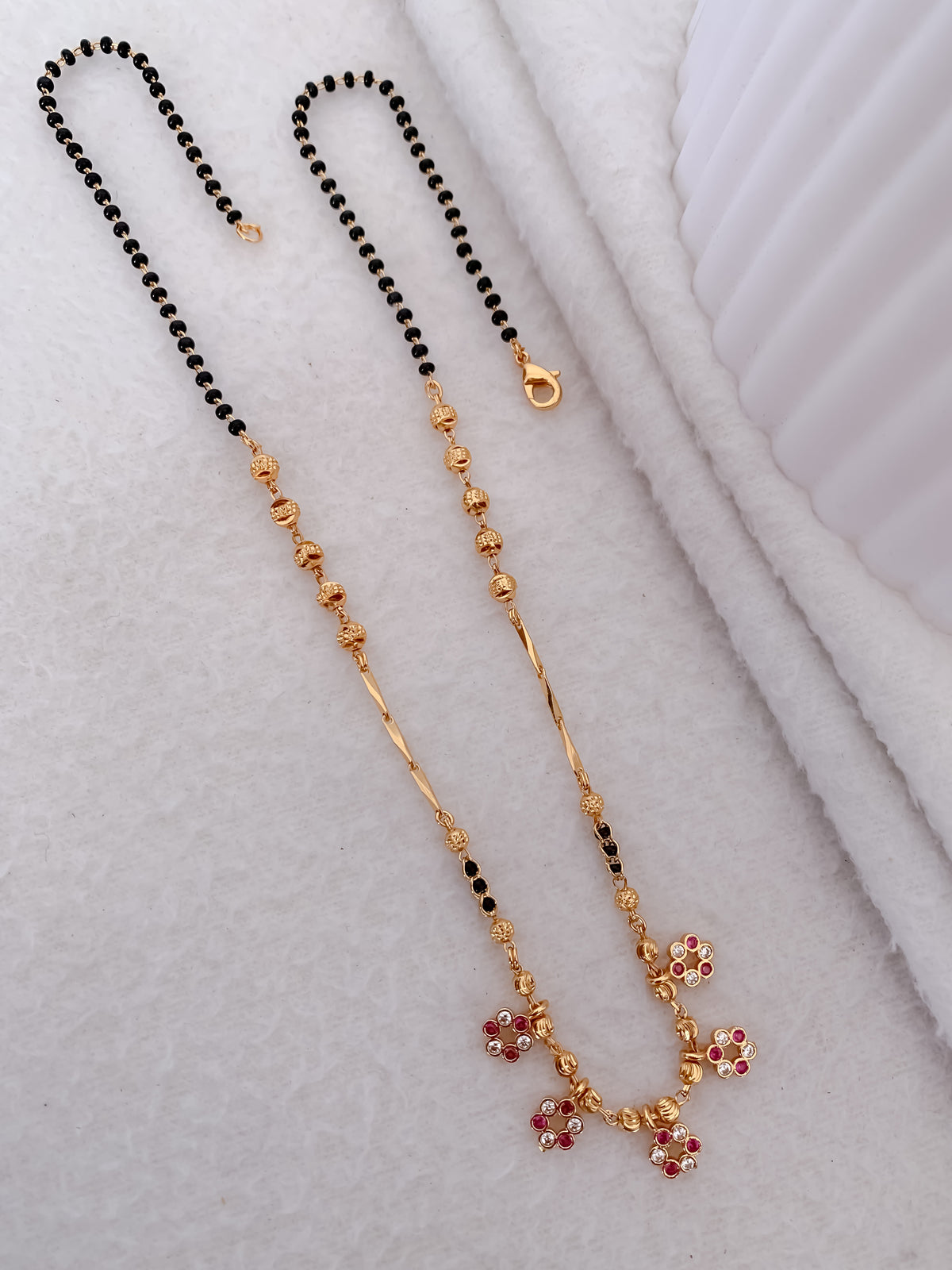 Buy 1 Get 1 Free - American Diamond Gold Plated Hanging Fancy Delicate Mangalsutra - Mangalsutra - Belleza Jewels