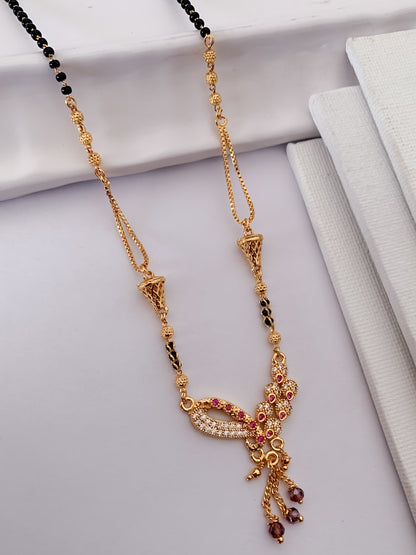 Buy 1 Get 1 Free - American Diamond High Gold Plated Hanging Fancy Mangalsutra