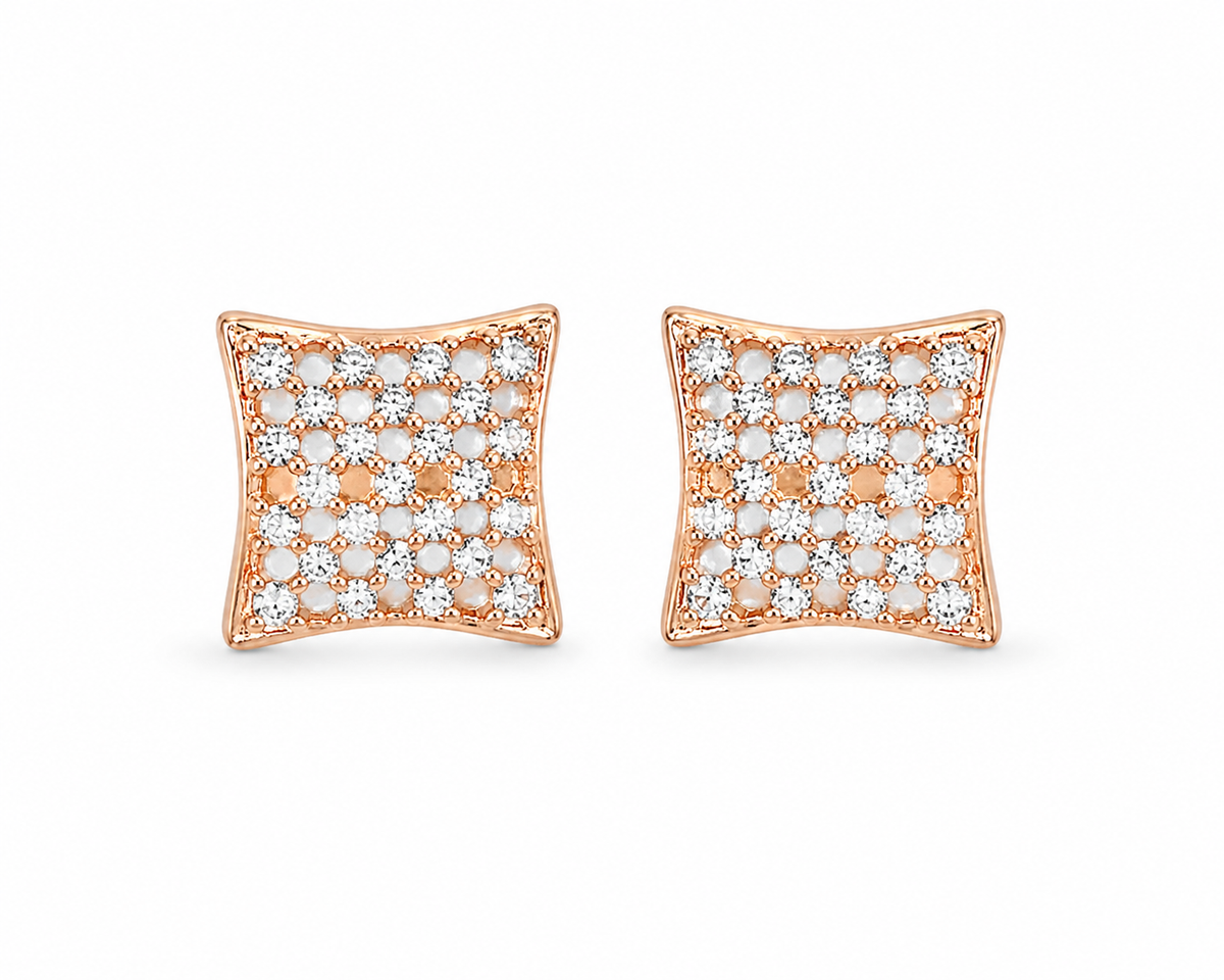 American Diamond Rose Gold Plated Fancy Delicate Earrings
