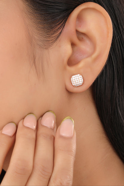 Buy 1 Get 1 Free -American Diamond Rose Gold Plated Fancy Earrings