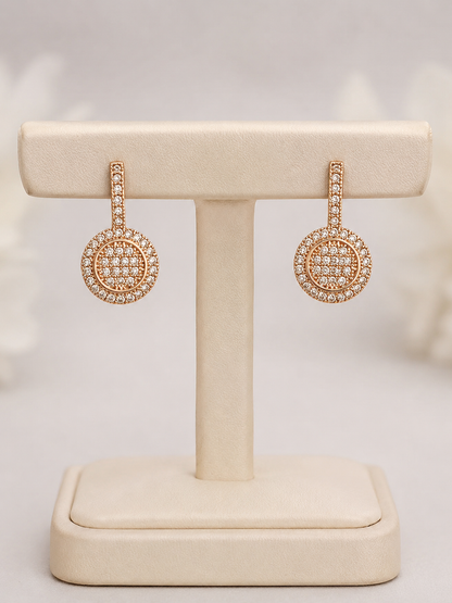 American Diamond Rose Gold Plated Hanging Fancy Delicate Earrings