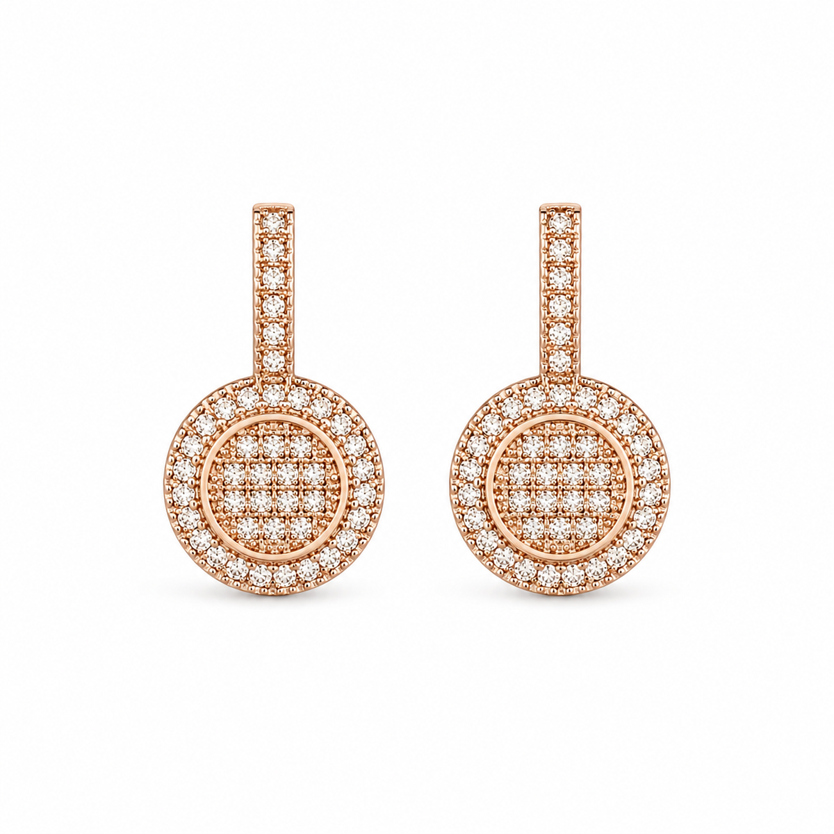 American Diamond Rose Gold Plated Hanging Fancy Delicate Earrings