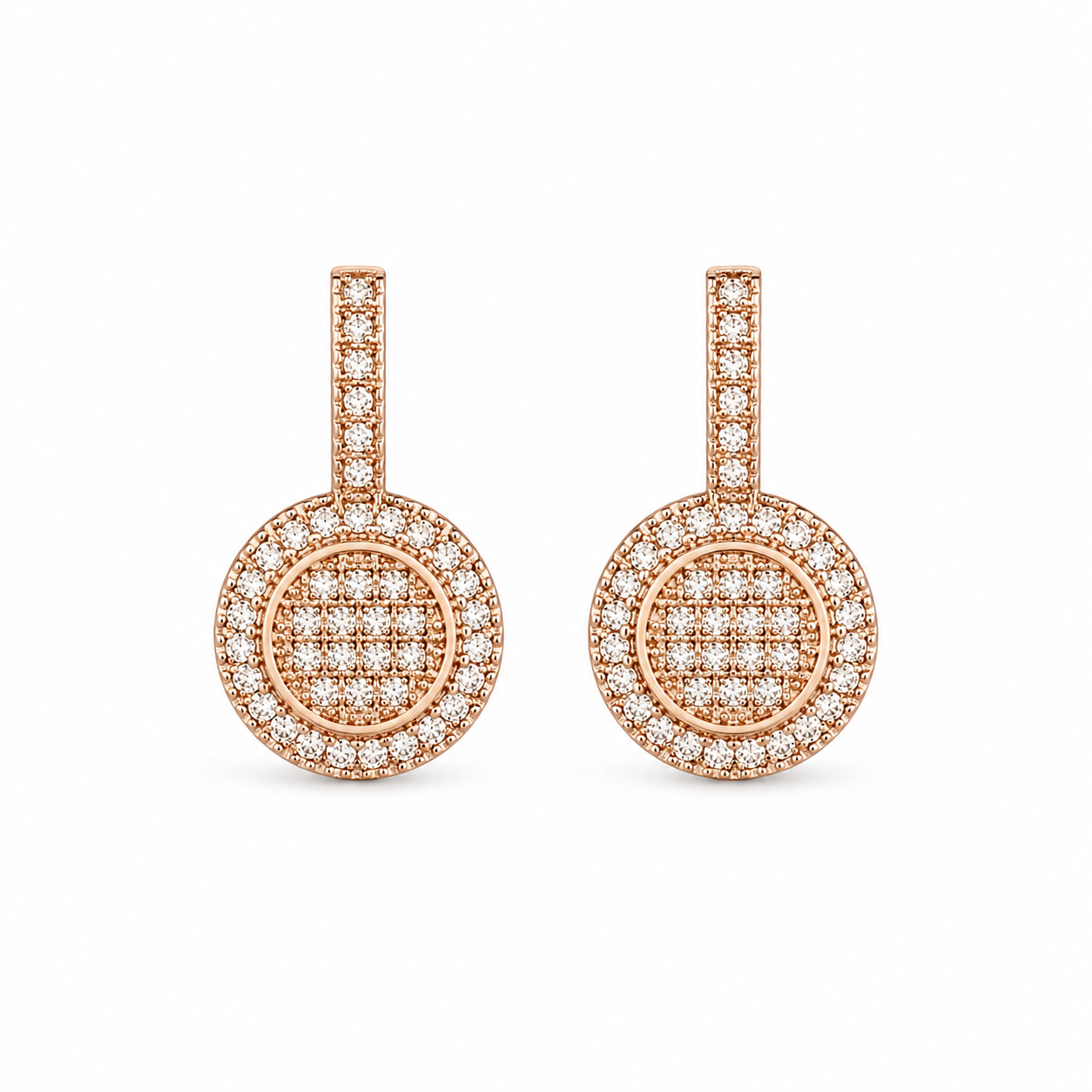 American Diamond Rose Gold Plated Hanging Fancy Delicate Earrings