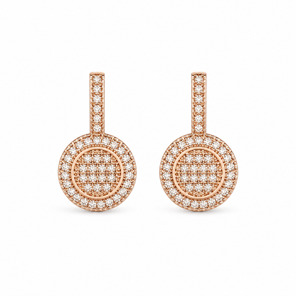American Diamond Rose Gold Plated Hanging Fancy Delicate Earrings