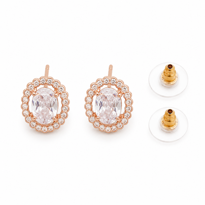 American Diamond Rose Gold Plated  Fancy Delicate Earrings