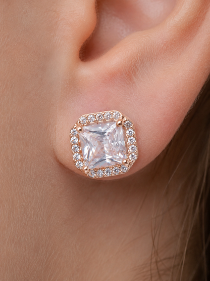 American Diamond Rose Gold Plated Fancy Earrings