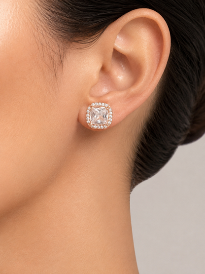 American Diamond Rose Gold Plated Fancy Earrings