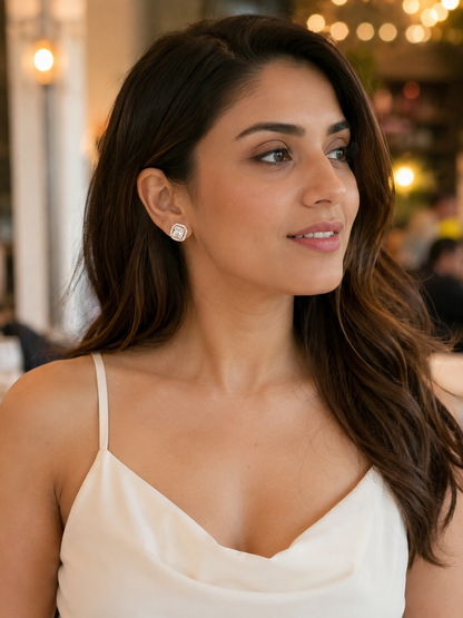 American Diamond Rose Gold Plated Fancy Earrings
