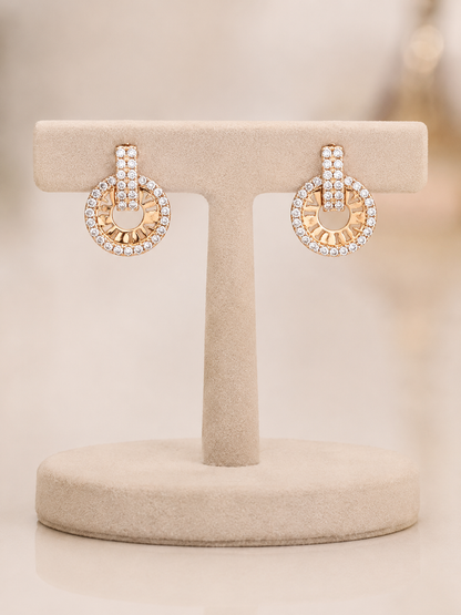American Diamond Rose Gold Delicate Fancy Delicate Earrings