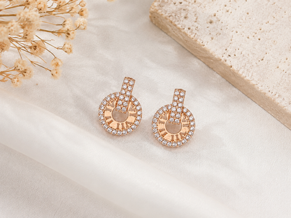 American Diamond Rose Gold Delicate Fancy Delicate Earrings