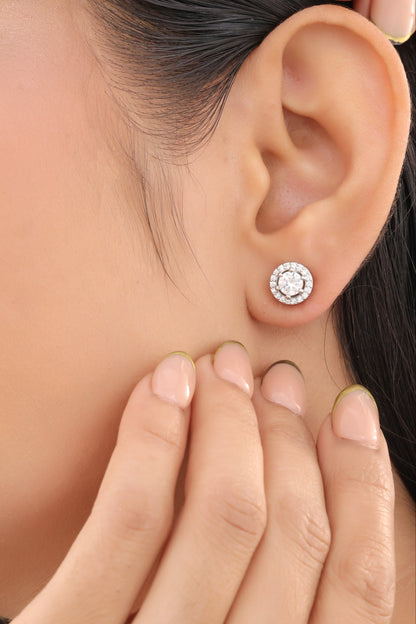 Buy 1 Get 1 Free -American Diamond Silver Delicate Fancy Earrings