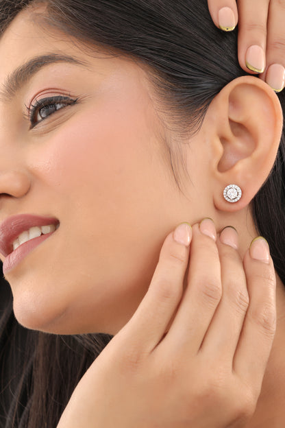 Buy 1 Get 1 Free -American Diamond Silver Delicate Fancy Earrings