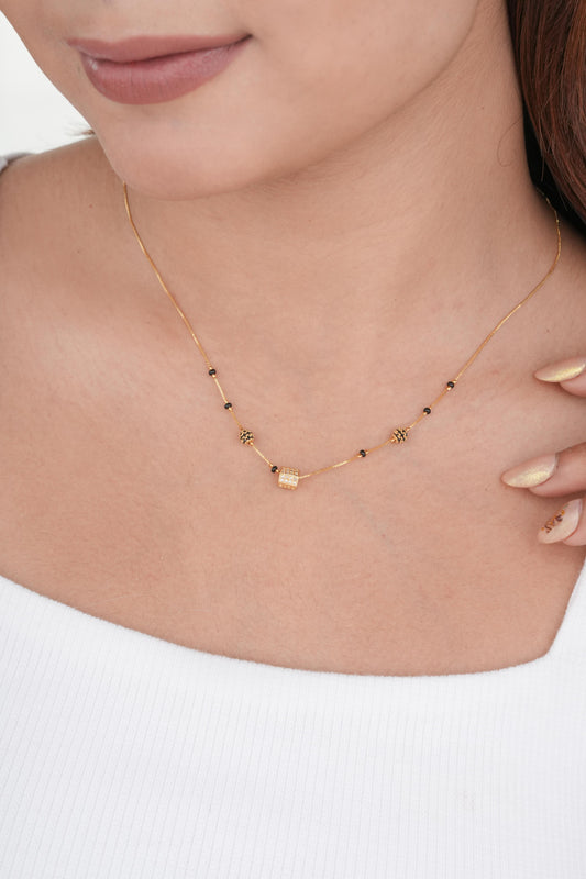 Buy 1 Get 1 Free -Square Crystal Minimal Mangalsutra