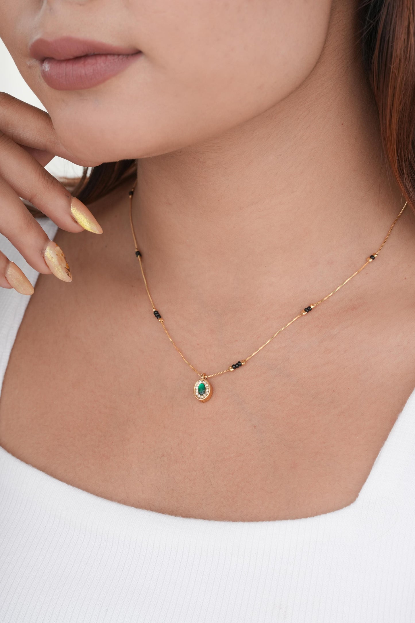 Buy 1 Get 1 Free - American Diamond Gold Fancy Delicate Mangalsutra