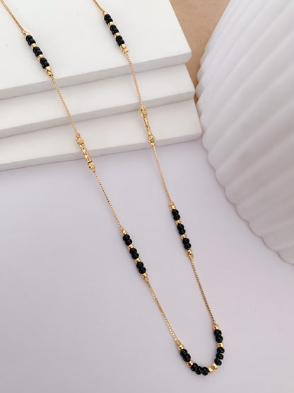 Buy 1 Get 1 Free - Minimal Black Bead Curve Mangalsutra