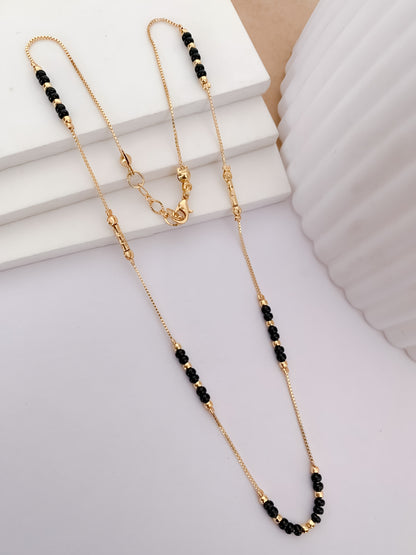 Buy 1 Get 1 Free - Minimal Black Bead Curve Mangalsutra