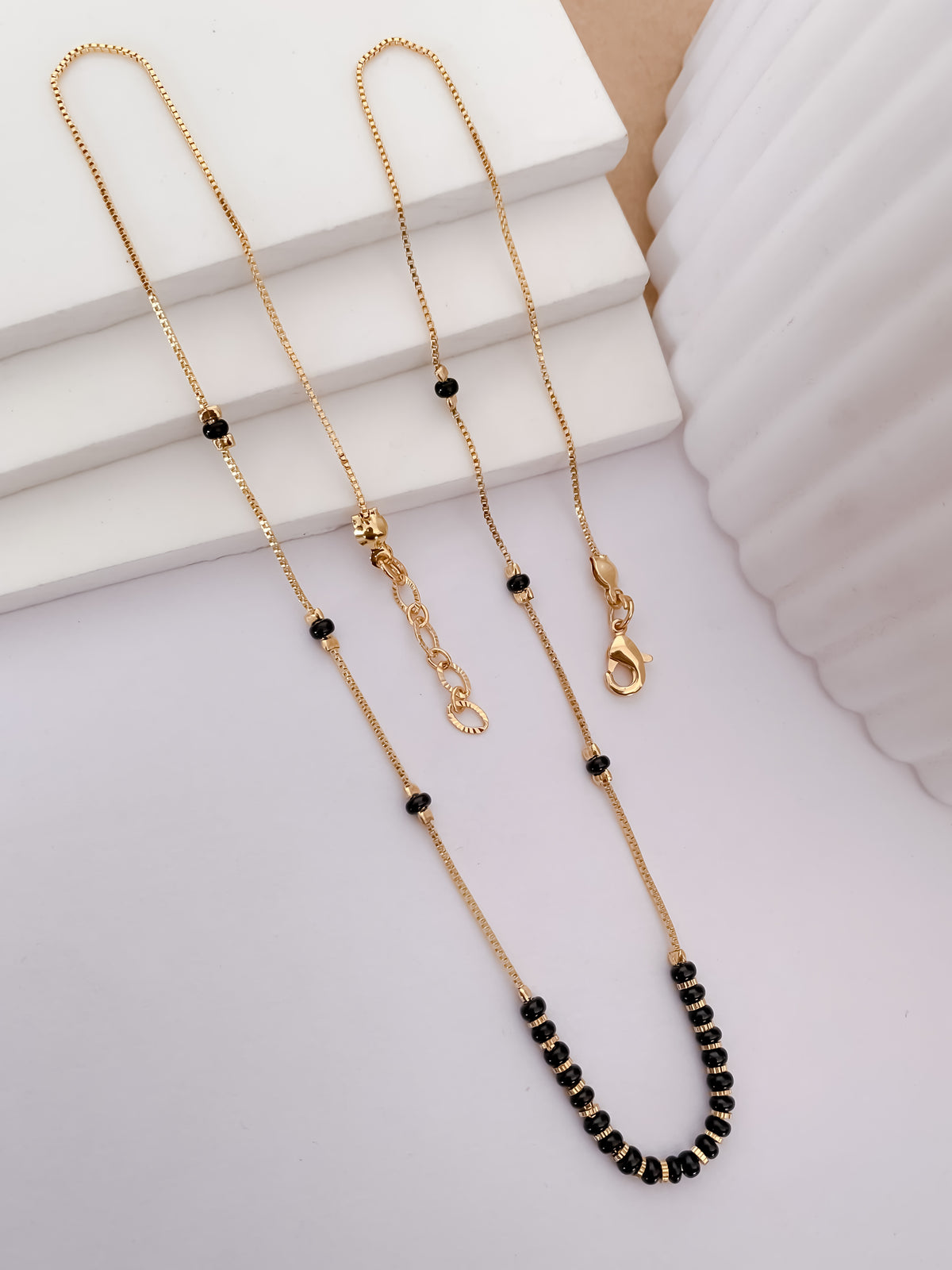Buy 1 Get 1 Free - Curved Bead Chain Mangalsutra - Mangalsutra - Belleza Jewels