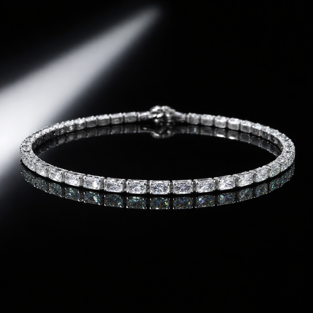 Baguette Cut Tennis Bracelet - Bracelet - Belleza Jewels
