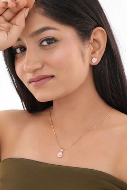 Petal Bloom CZ Pendant Necklace