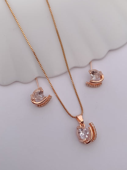 Heart Halo CZ Pendant Necklace