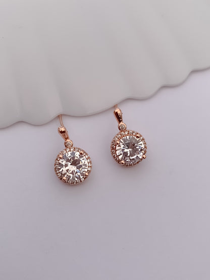Round Halo CZ Pendant Necklace