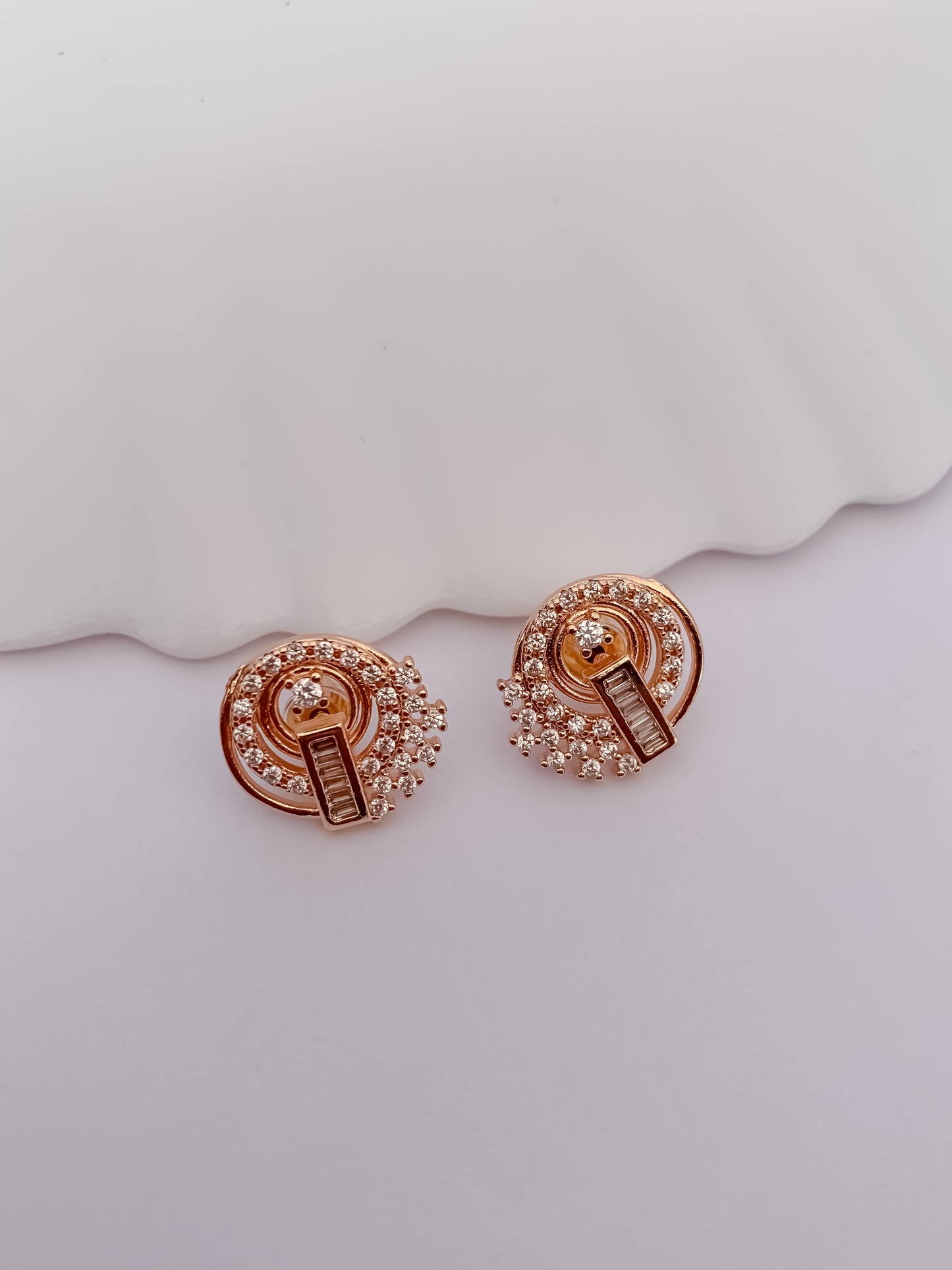 Layered Circle CZ Pendant Necklace