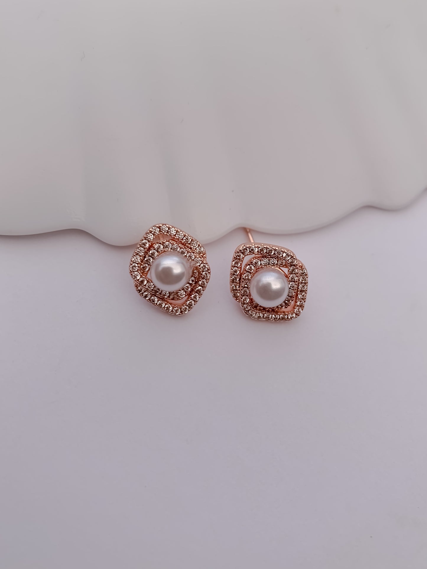 Layered Halo Pearl CZ Pendant Necklace