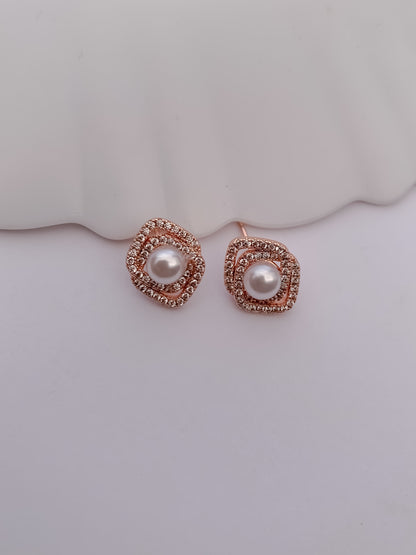 Layered Halo Pearl CZ Pendant Necklace
