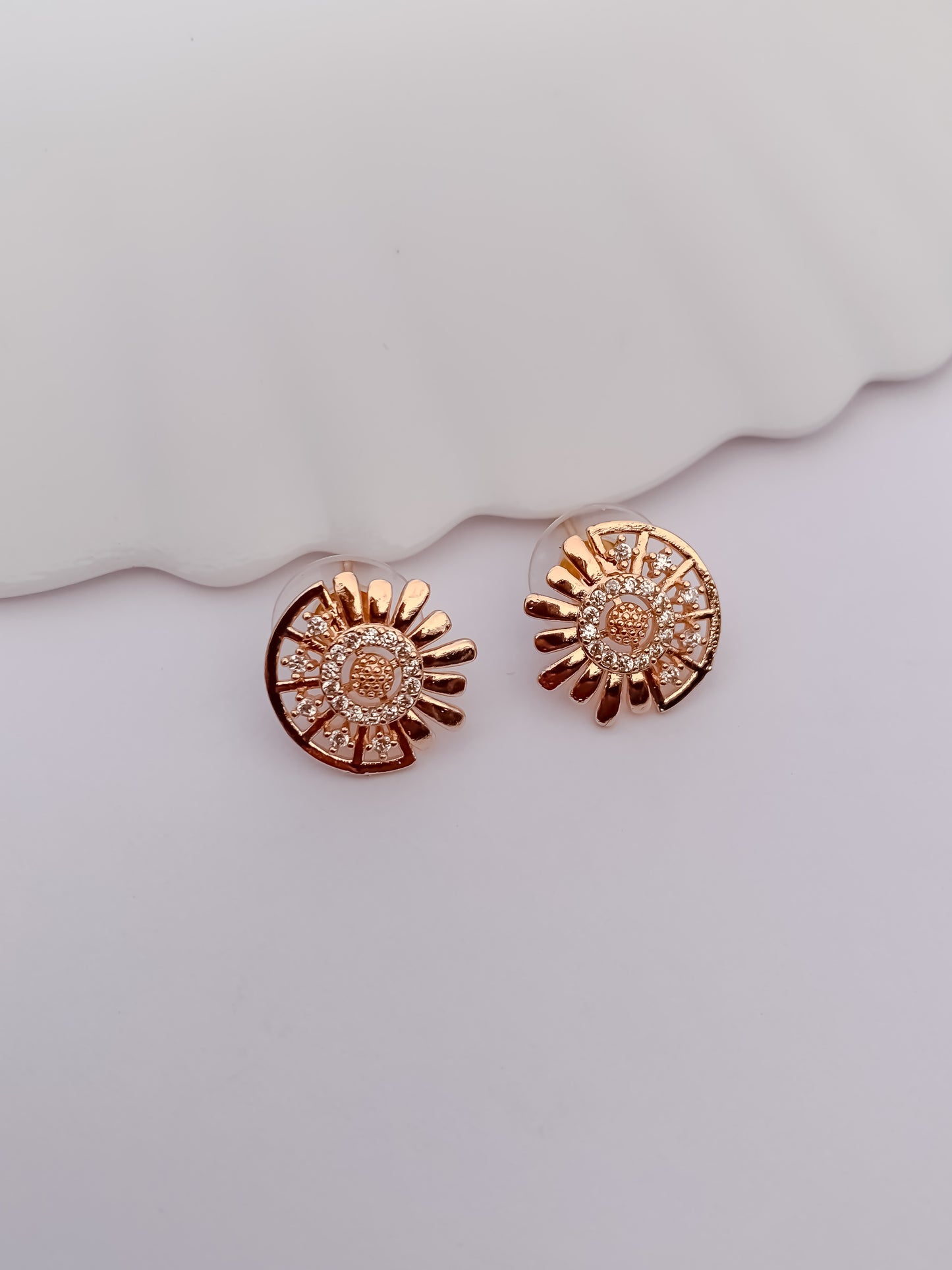 Sunburst CZ Circle Pendant Necklace
