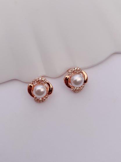 Petite Pearl Halo CZ Pendant Necklace