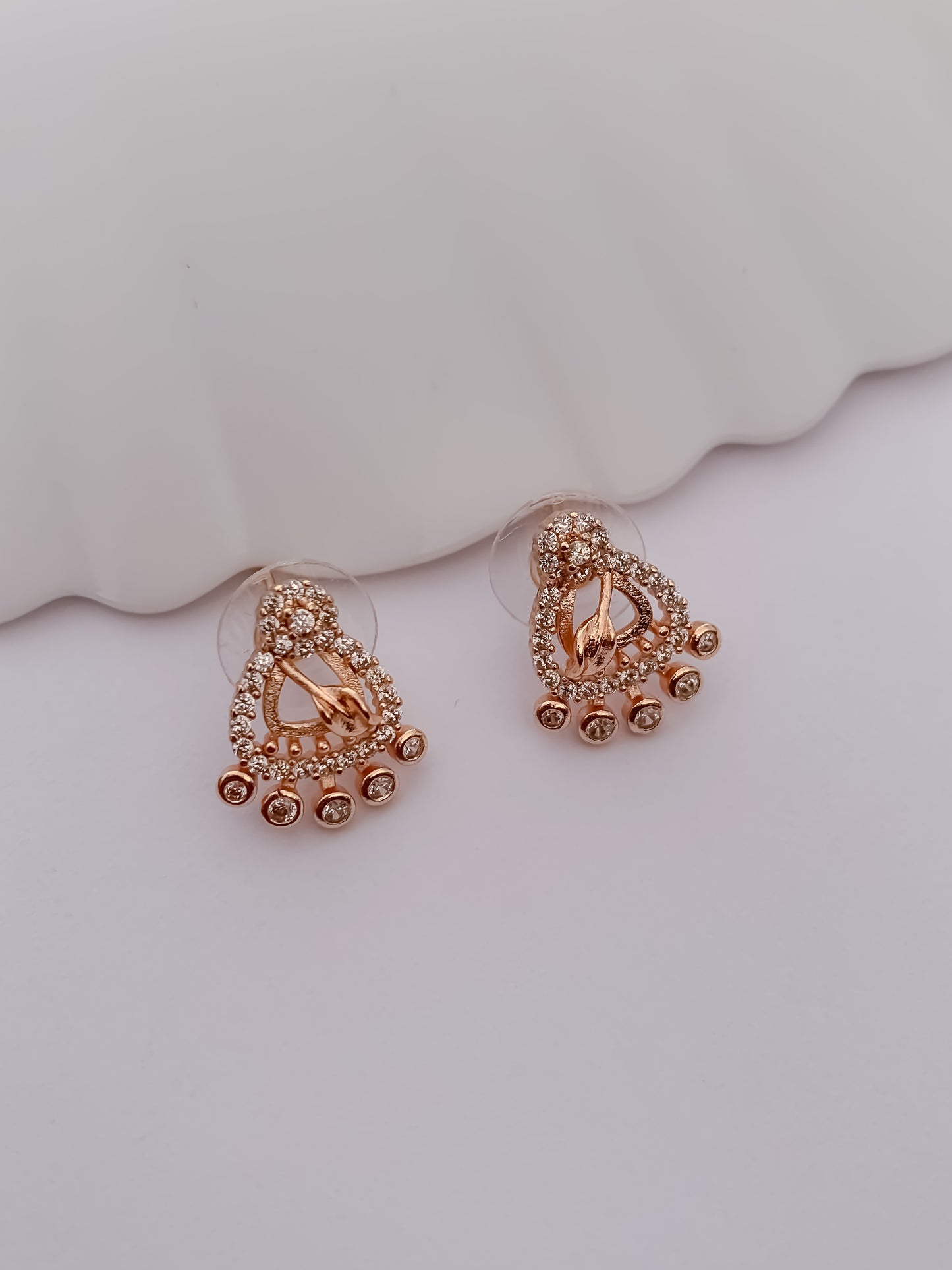 Rose Gold Traditional Pearl Drop Pendant Set