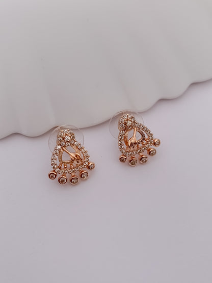 Rose Gold Traditional Pearl Drop Pendant Set