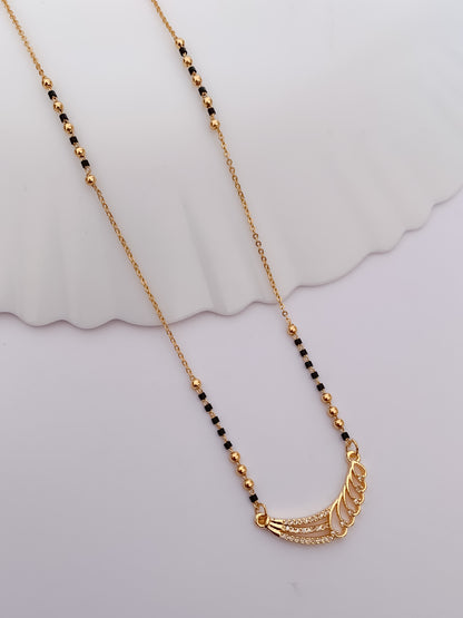 Gold Finish Layered Arc Minimal Mangalsutra